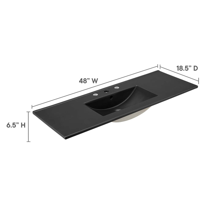 48-Inch Ludlow Bathroom Sink by Modway – Modern Ceramic Single Basin Vanity Countertop