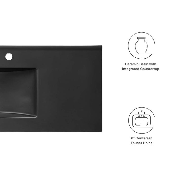 48-Inch Ludlow Bathroom Sink by Modway – Modern Ceramic Single Basin Vanity Countertop