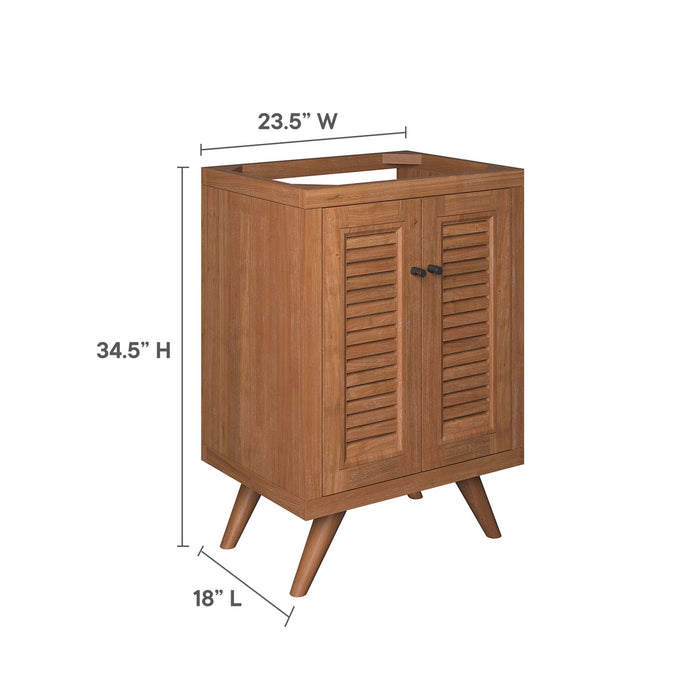 24-Inch Angelea Freestanding Vanity Cabinet – Modern Teak Wood Design Without Sink by Modway