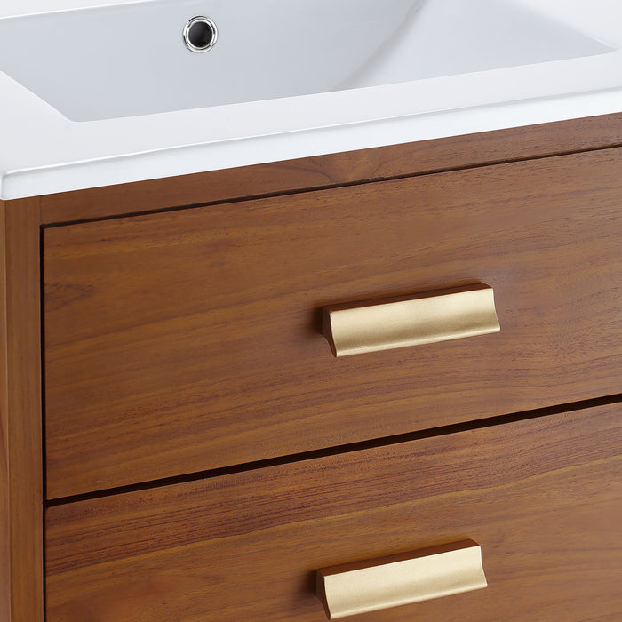 24-Inch Beecher Vanity – Compact Freestanding Wood Bathroom Cabinet with Resin Basin