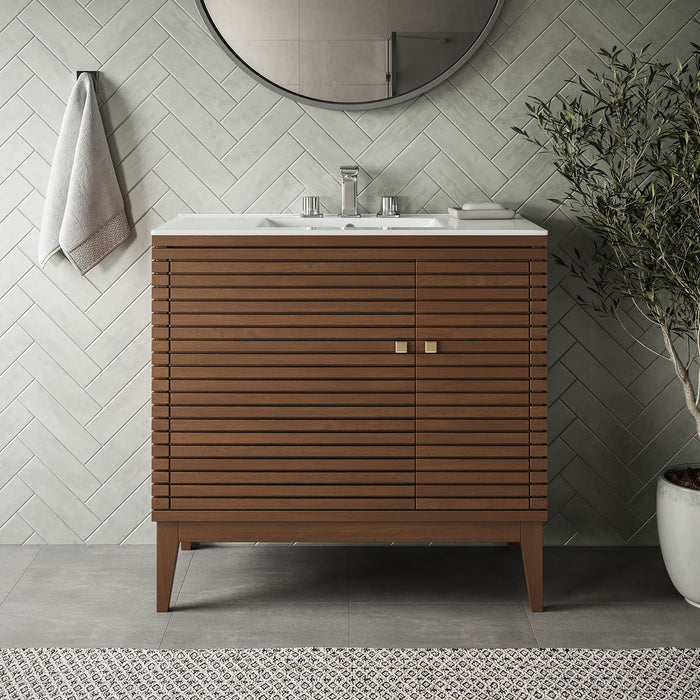 36-Inch Modern Wood Vanity with Sink – Dharma Series Floating Bathroom Cabinet