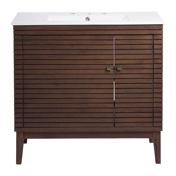 36-Inch Modern Wood Vanity with Sink – Dharma Series Floating Bathroom Cabinet