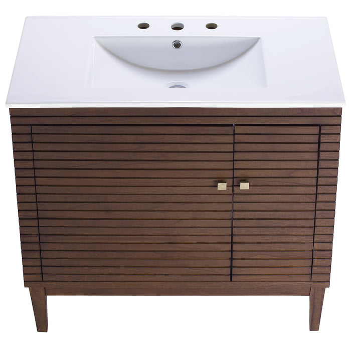 36-Inch Modern Wood Vanity with Sink – Dharma Series Floating Bathroom Cabinet