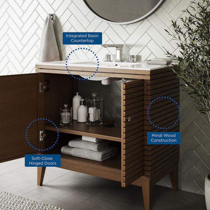 36-Inch Modern Wood Vanity with Sink – Dharma Series Floating Bathroom Cabinet