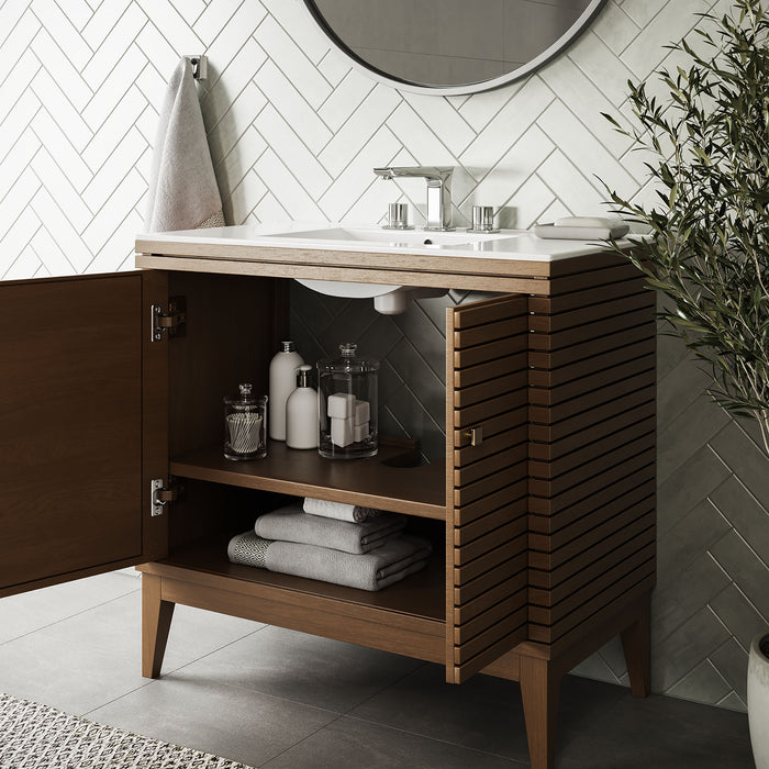 36-Inch Modern Wood Vanity with Sink – Dharma Series Floating Bathroom Cabinet
