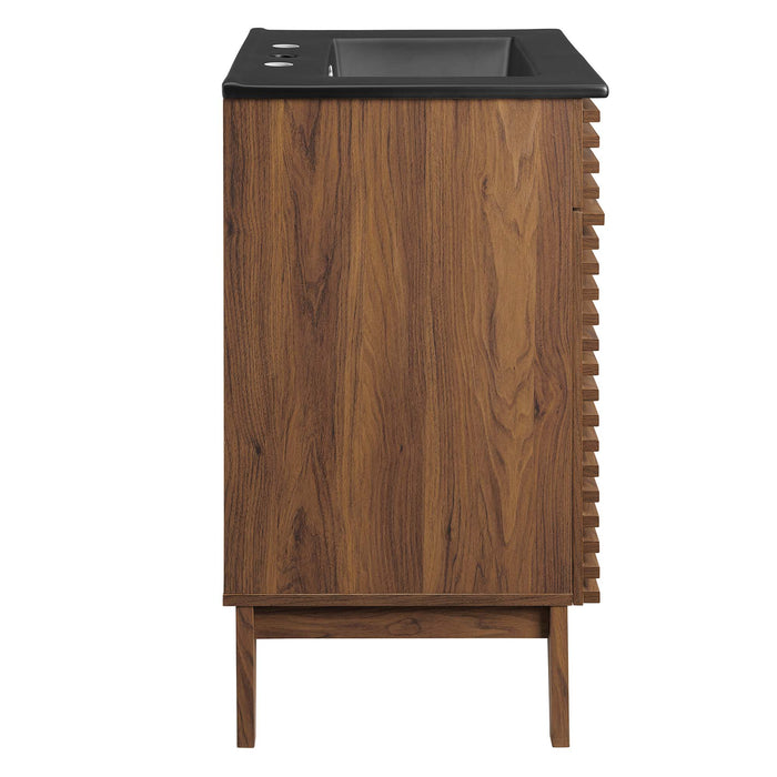 24-Inch Wooden Tanisha Bathroom Vanity – With Shelf & Slatted Door