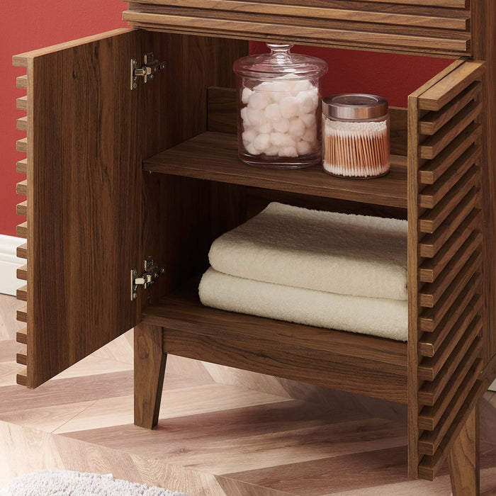 24-Inch Wooden Tanisha Bathroom Vanity – With Shelf & Slatted Door