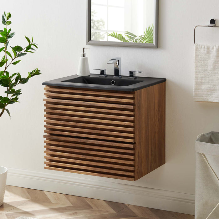 24-Inch Wayne Wall-Hung Bathroom Vanity – Modern Floating Design with Storage
