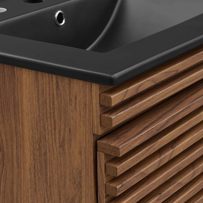 24-Inch Wayne Wall-Hung Bathroom Vanity – Modern Floating Design with Storage