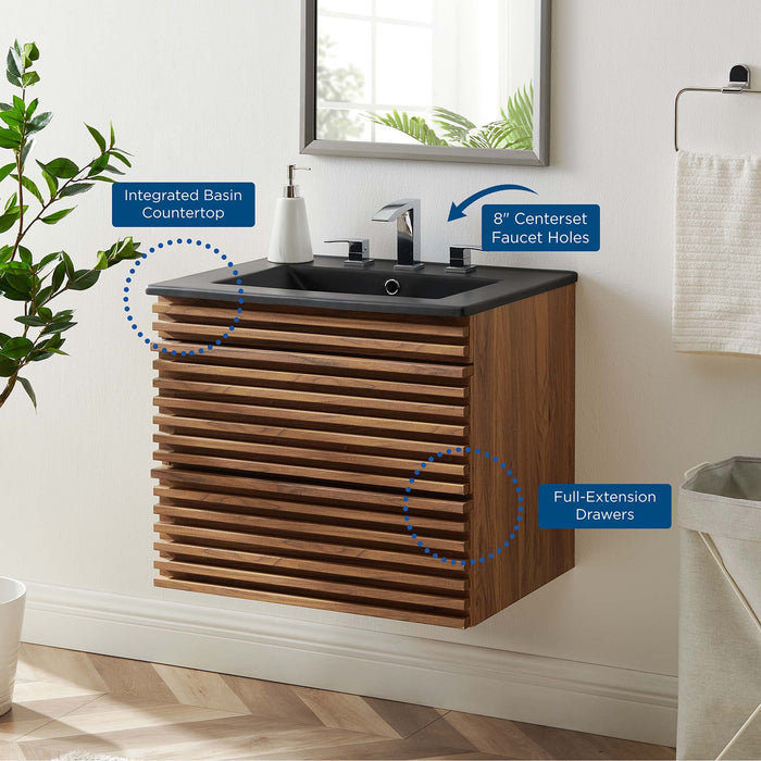 24-Inch Wayne Wall-Hung Bathroom Vanity – Modern Floating Design with Storage