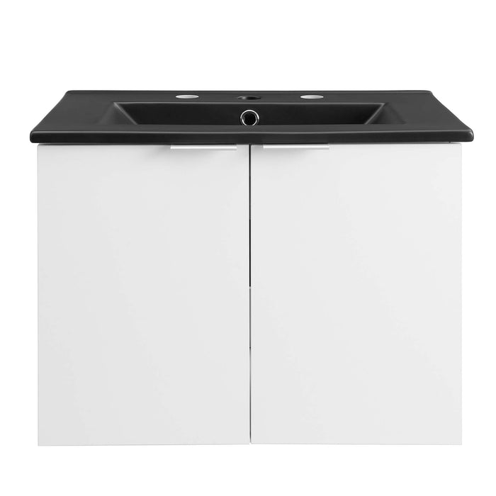 24-Inch Abba Wall-Hung Vanity – Contemporary Wood Bathroom Cabinet with Soft-Close Drawers