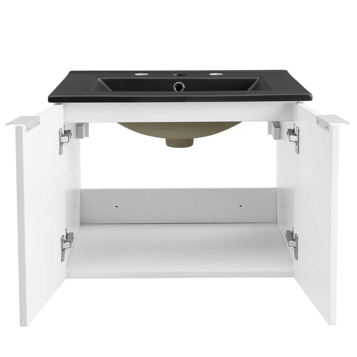 24-Inch Abba Wall-Hung Vanity – Contemporary Wood Bathroom Cabinet with Soft-Close Drawers