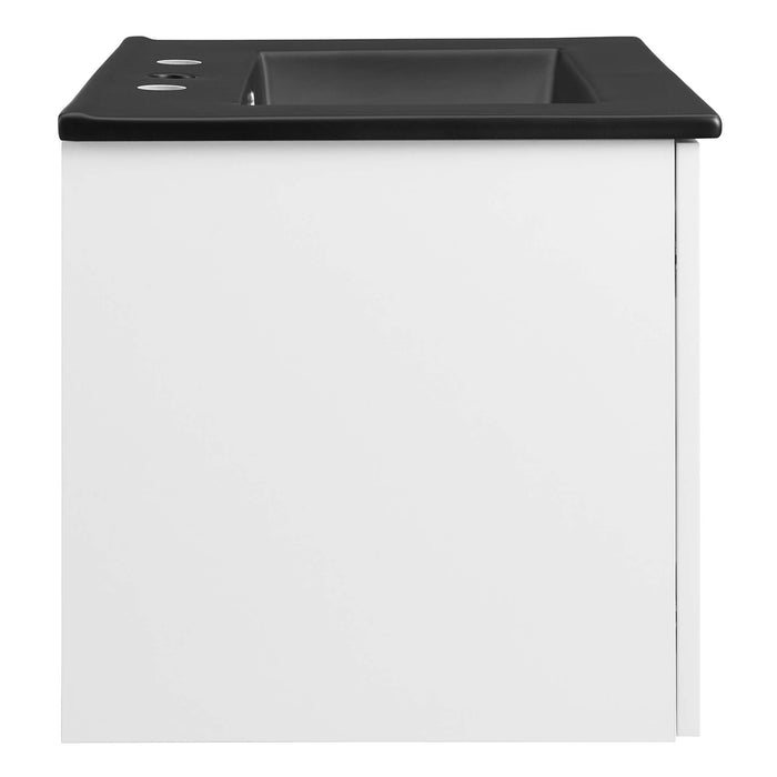 24-Inch Abba Wall-Hung Vanity – Contemporary Wood Bathroom Cabinet with Soft-Close Drawers