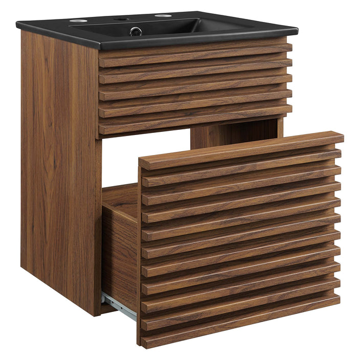 18-Inch Gilda Wood Wall-Mount Bathroom Vanity – Floating Design