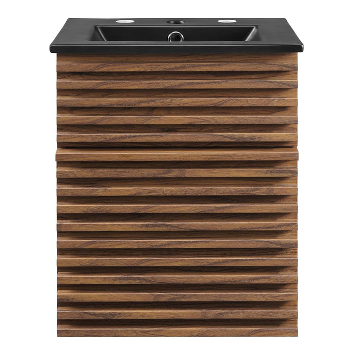 18-Inch Gilda Wood Wall-Mount Bathroom Vanity – Floating Design
