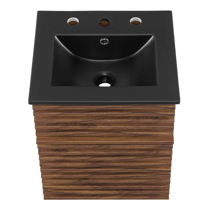 18-Inch Gilda Wood Wall-Mount Bathroom Vanity – Floating Design