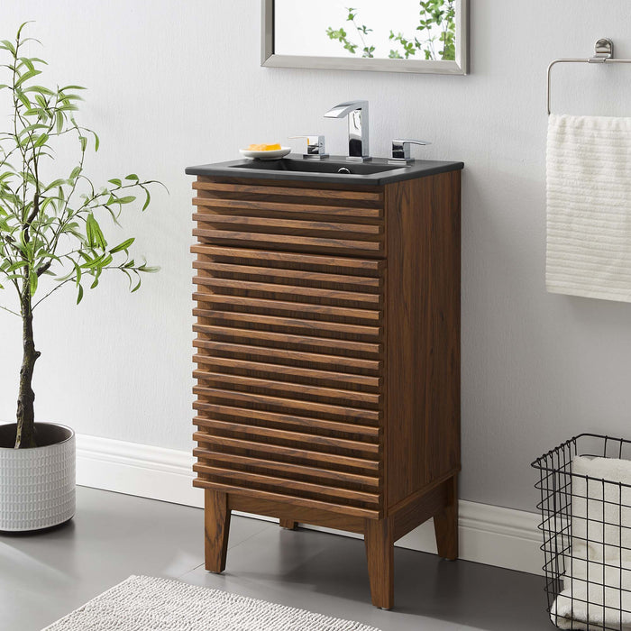 18-Inch Houston Bathroom Cabinet – Vanity with Soft-Close Storage Drawer