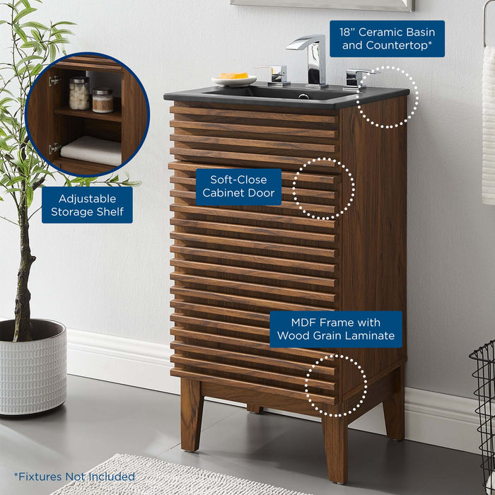 18-Inch Houston Bathroom Cabinet – Vanity with Soft-Close Storage Drawer