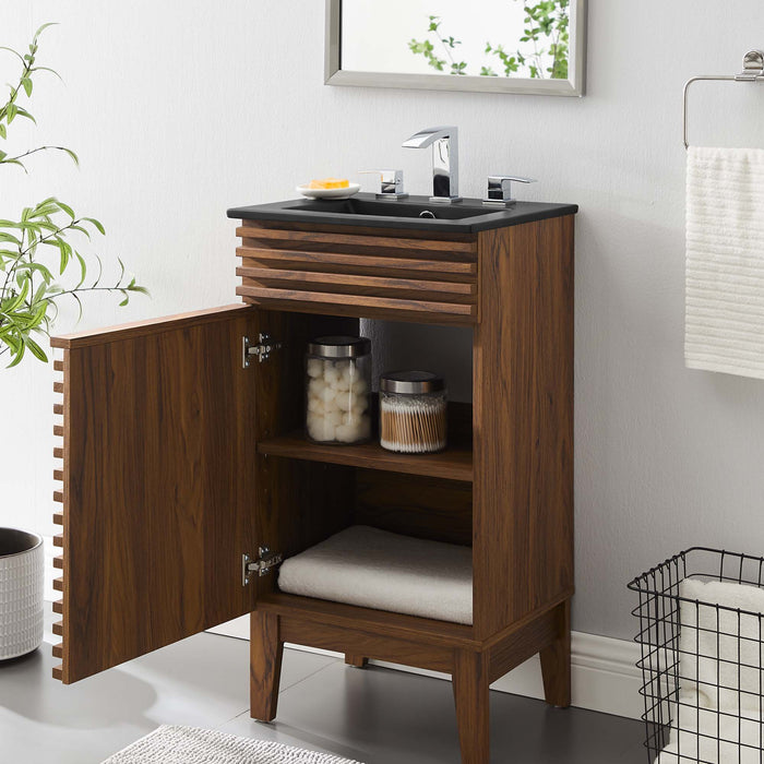 18-Inch Houston Bathroom Cabinet – Vanity with Soft-Close Storage Drawer