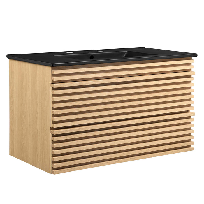 36-Inch Polaris Wall-Mounted Vanity Cabinet – Engineered Wood, Soft-Close Hinges