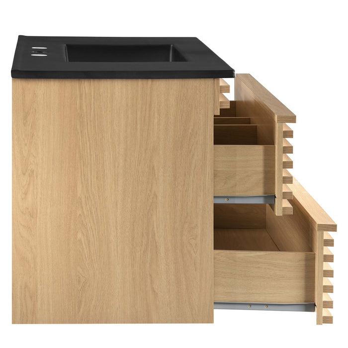 36-Inch Polaris Wall-Mounted Vanity Cabinet – Engineered Wood, Soft-Close Hinges