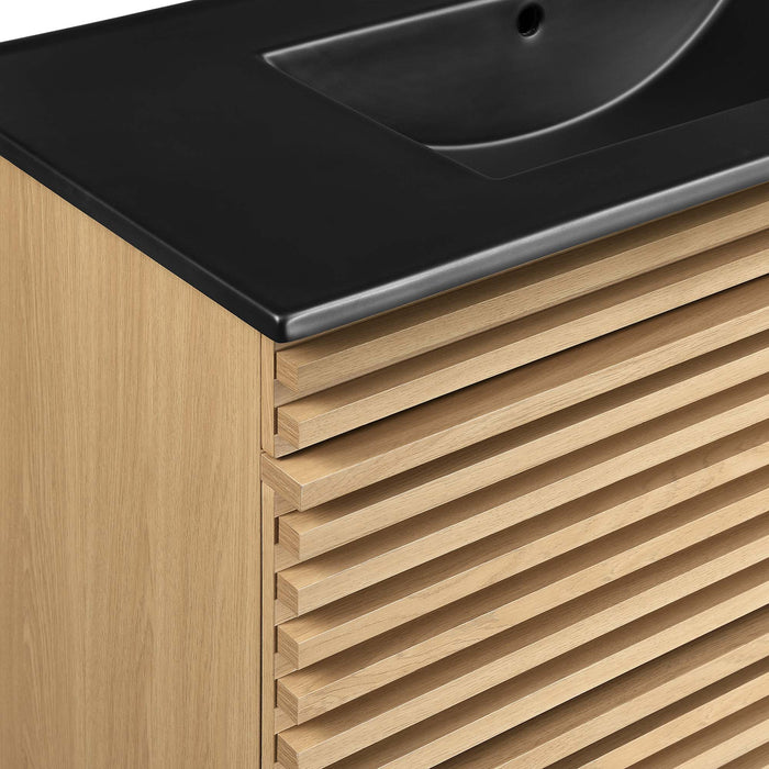 36-Inch Polaris Wall-Mounted Vanity Cabinet – Engineered Wood, Soft-Close Hinges