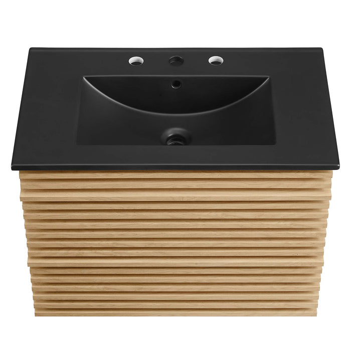 30-Inch Floating Frank Bathroom Vanity – Wood Look, Modern Design