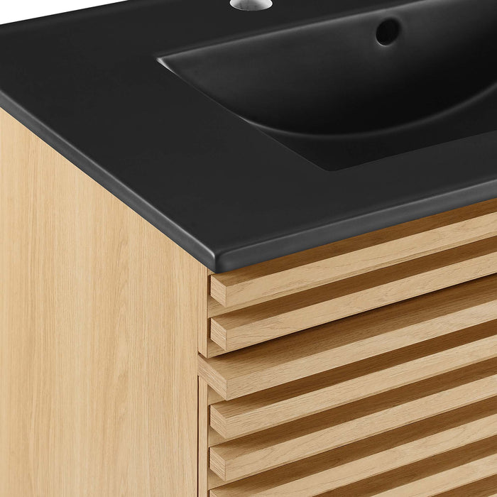 30-Inch Floating Frank Bathroom Vanity – Wood Look, Modern Design