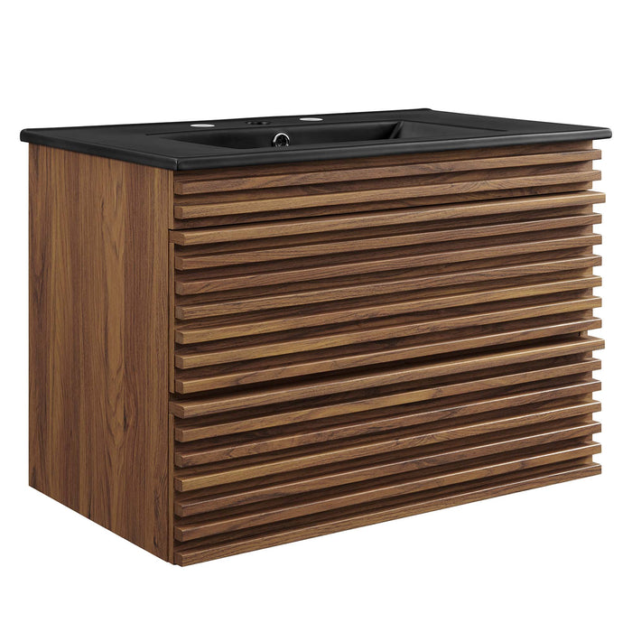 30-Inch Quatrefoil Bathroom Vanity – Floating Design, Modern Storage Solution