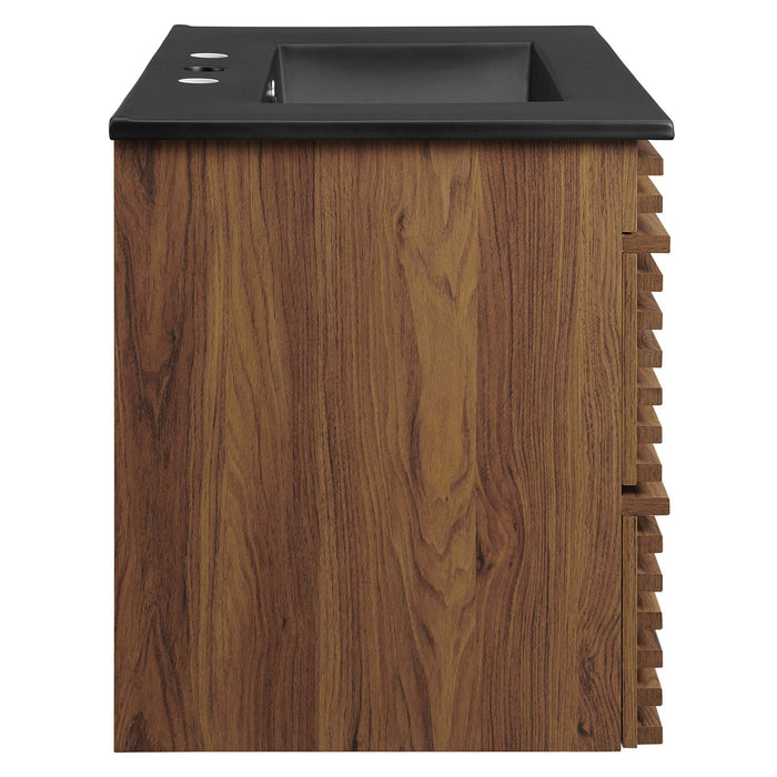 30-Inch Quatrefoil Bathroom Vanity – Floating Design, Modern Storage Solution