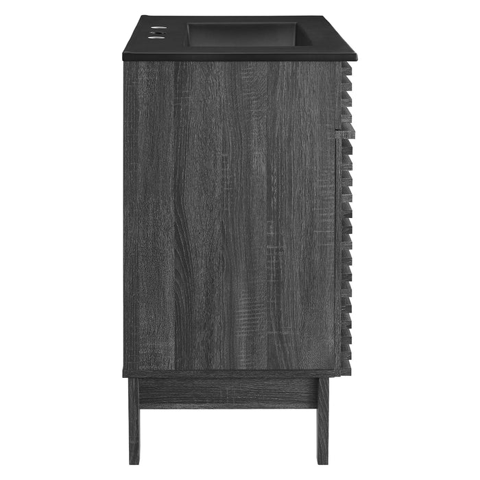 30-Inch Damask Engineered Wood Vanity – With Open Shelf Storage