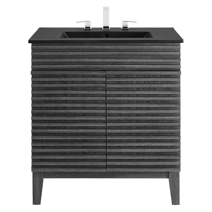 30-Inch Damask Engineered Wood Vanity – With Open Shelf Storage