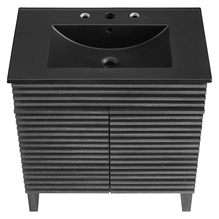30-Inch Damask Engineered Wood Vanity – With Open Shelf Storage