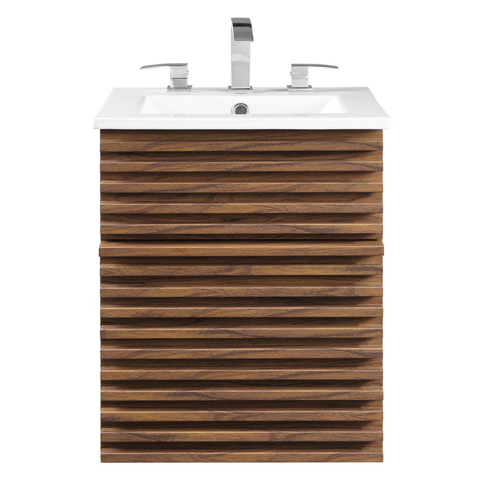 18 Inch Caludius Floating Wood Vanity – Sleek Wall-Mount Bathroom Cabinet