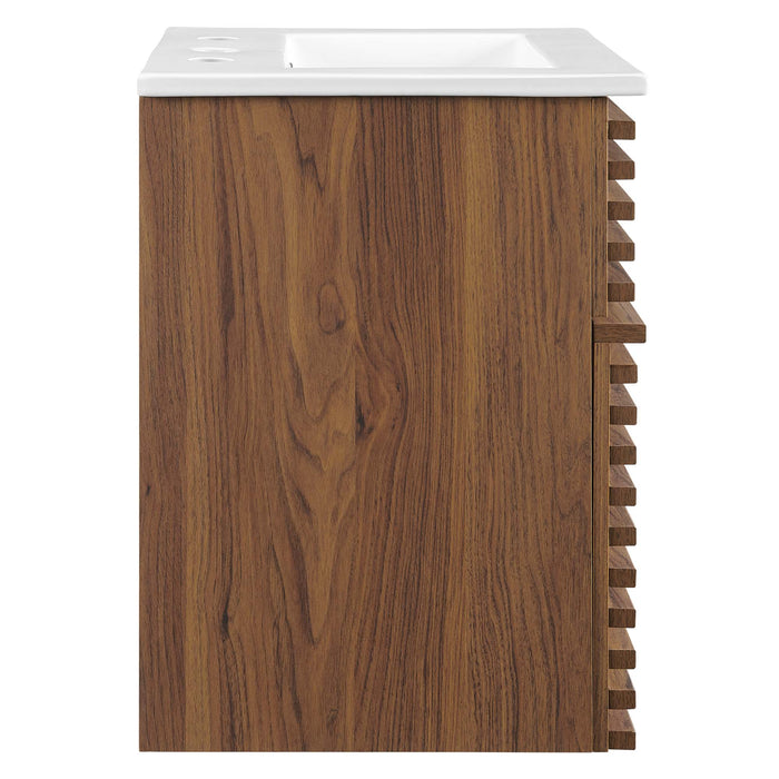 18 Inch Caludius Floating Wood Vanity – Sleek Wall-Mount Bathroom Cabinet