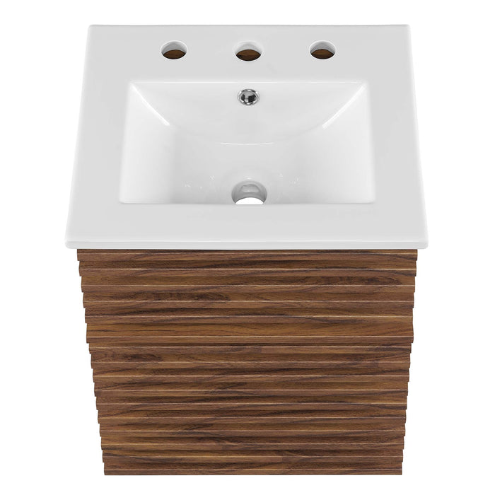 18 Inch Caludius Floating Wood Vanity – Sleek Wall-Mount Bathroom Cabinet