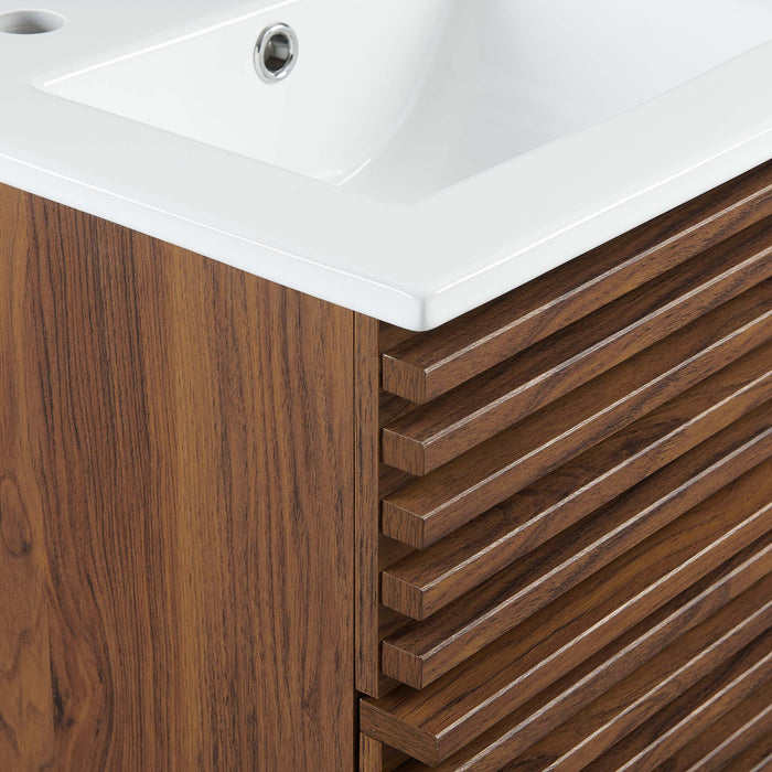 18 Inch Caludius Floating Wood Vanity – Sleek Wall-Mount Bathroom Cabinet