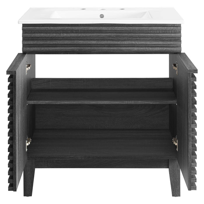 30-Inch Lydia Bathroom Cabinet – Freestanding Vanity with Storage Shelf