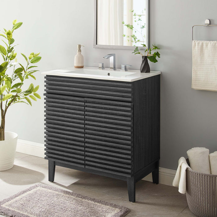 30-Inch Lydia Bathroom Cabinet – Freestanding Vanity with Storage Shelf