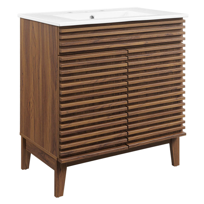 30-Inch Blossom Engineered Wood Vanity – Open Shelf & Retro Design