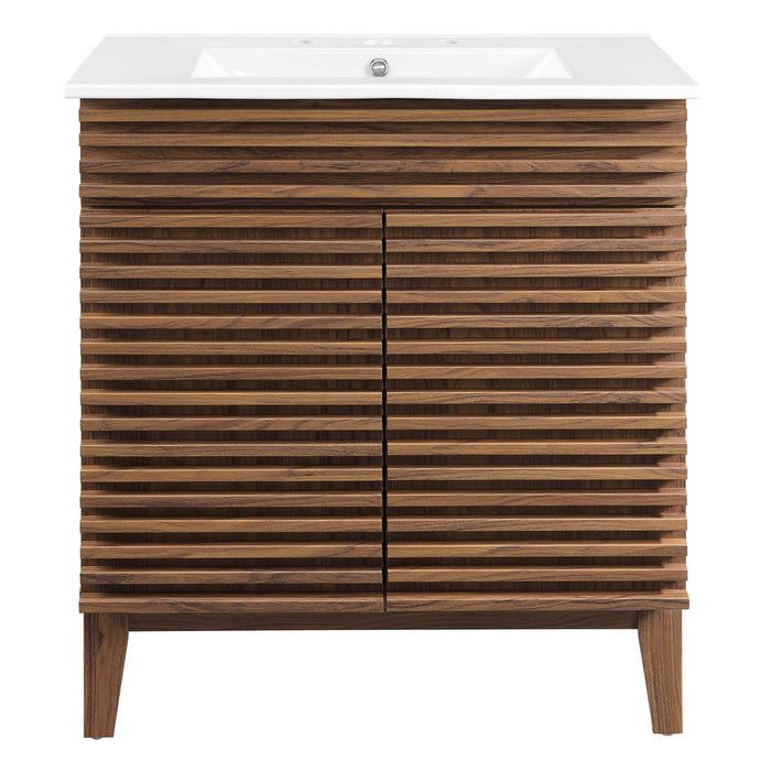 30-Inch Blossom Engineered Wood Vanity – Open Shelf & Retro Design