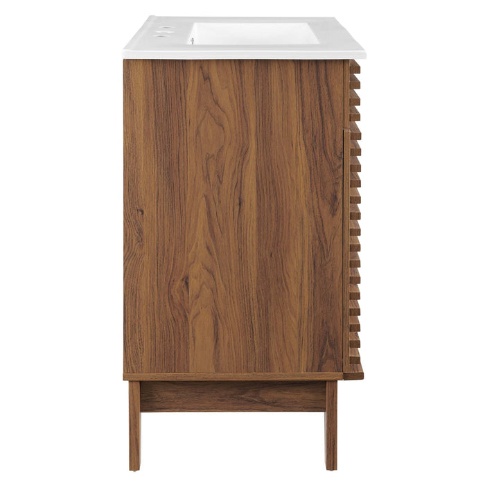 30-Inch Blossom Engineered Wood Vanity – Open Shelf & Retro Design