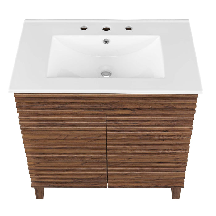 30-Inch Blossom Engineered Wood Vanity – Open Shelf & Retro Design