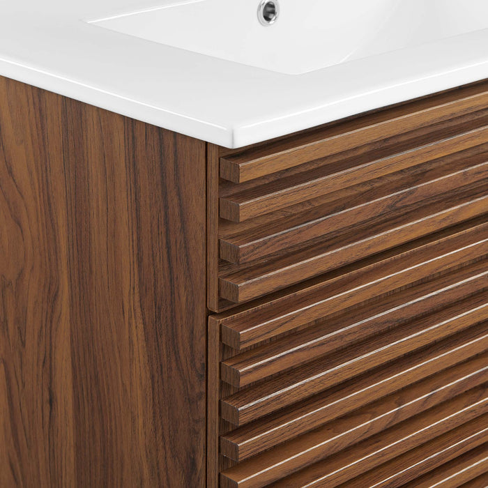 30-Inch Blossom Engineered Wood Vanity – Open Shelf & Retro Design
