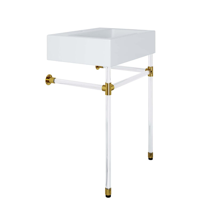 24-Inch Berwick Single Wall-Mount Bathroom Vanity Contemporary White with Ceramic Basin