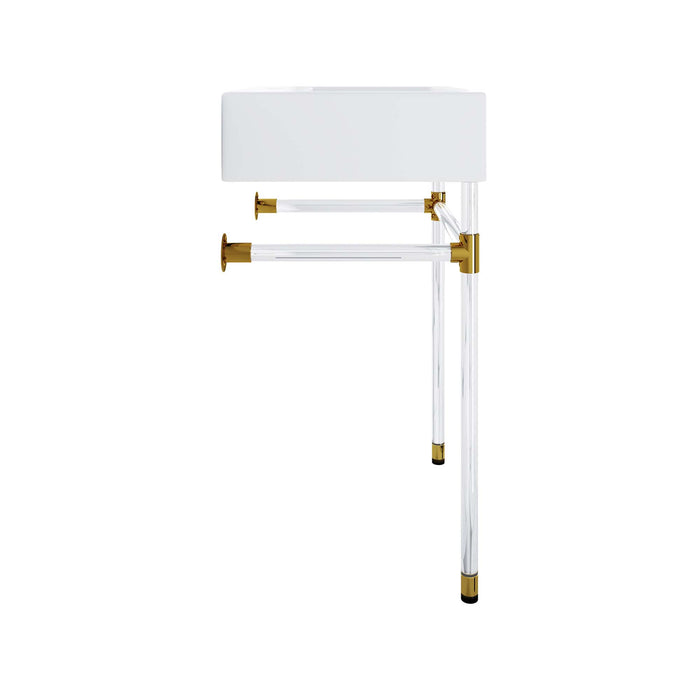 24-Inch Berwick Single Wall-Mount Bathroom Vanity Contemporary White with Ceramic Basin