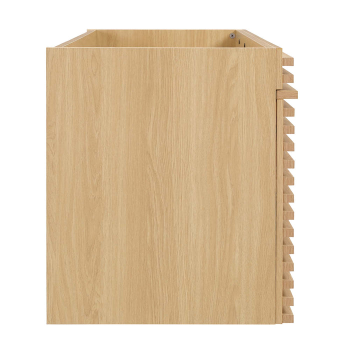 48-Inch Lance Wall-Mount Single Sink Vanity Cabinet MDF Particleboard Oak Cabinet Only Sink Not Included
