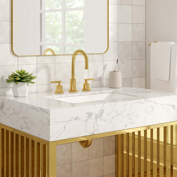 36-Inch Duncan Modern Wood Vanity – Minimalist Freestanding Bathroom Cabinet with Storage Base