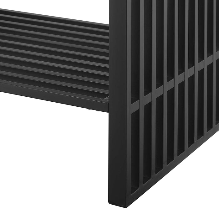 36-Inch Reagan Bathroom Vanity – Sleek Wood Freestanding Sink Cabinet with Slatted Shelf Design