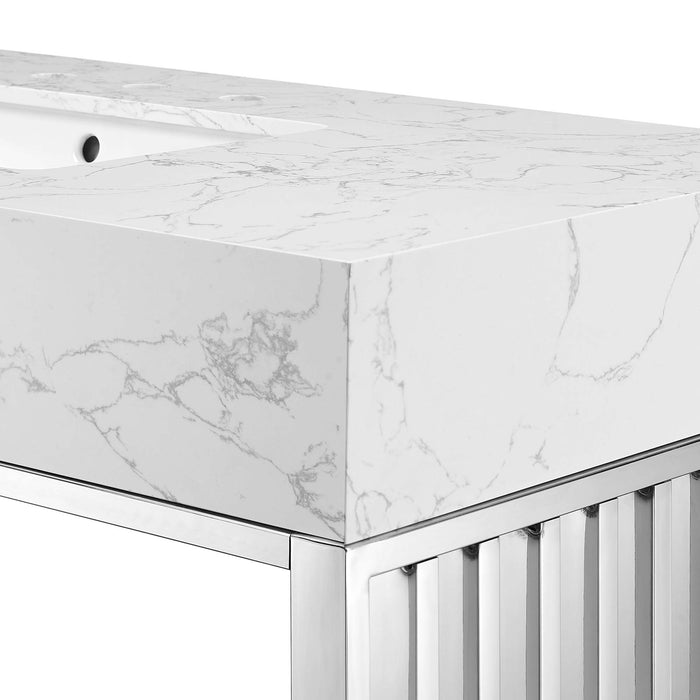 48-Inch Ethel Bathroom Vanity – Contemporary Wood Design with Storage Shelf